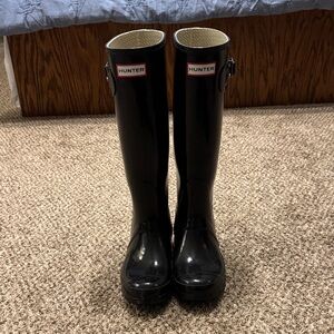Hunter Glossy Black Rain Boots